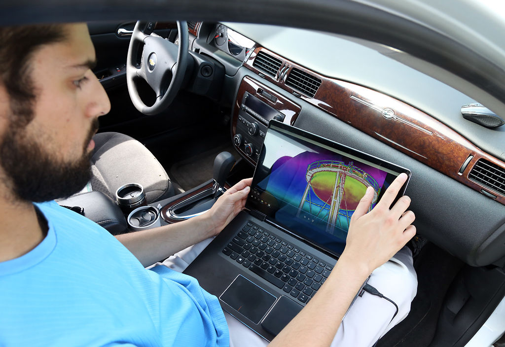 Muhammad Al-Rawi inspects long wave infrared video